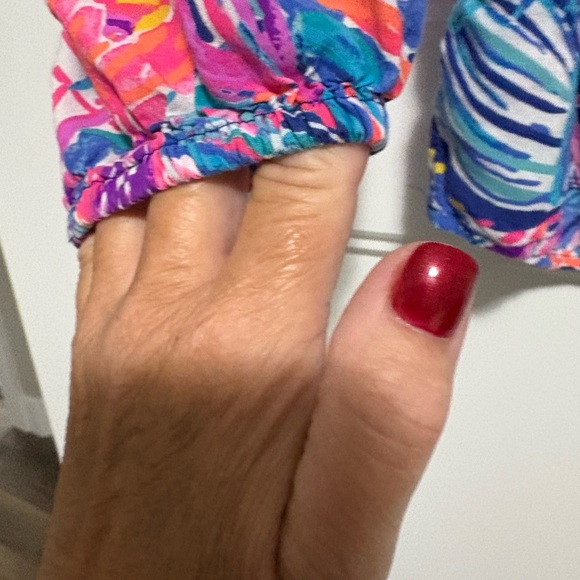 Lilly Pulitzer Willa Long Sleeve Tunic Top In True Blue Seas The Day Medium - Picture 3 of 9